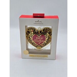 Hallmark Our First Christmas Ornament 2021 Gold Heart‎ Holiday Decoration